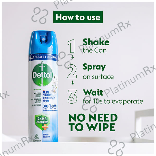 Dettol Dettol Multi-Surface Disinfectant Sanitizer Spray Bottle - 24 hours Antibacterial Protection- Germ Kill on Hard and Soft Surfaces Spring Blossom