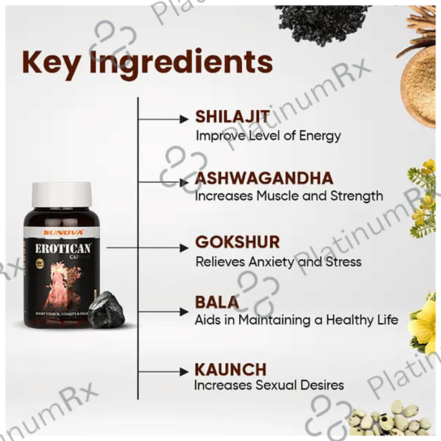 Erotican Capsule for Vigour, Vitality & Stamina Capsule for Vigour, Vitality & Stamina