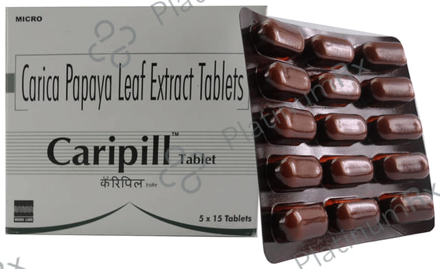 Caripill Carica 1100mg Papaya Leaf Extract Tablet 15s