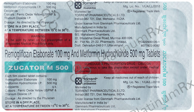 Zucator M 100/500mg Tablet 10s