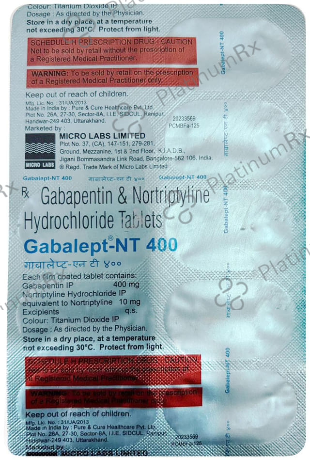 Gabalept NT 400/10mg Tablet 10s