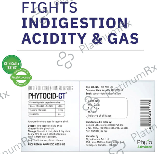 Phytocid -GT for Indigestion, Gas & Acidity Capsule