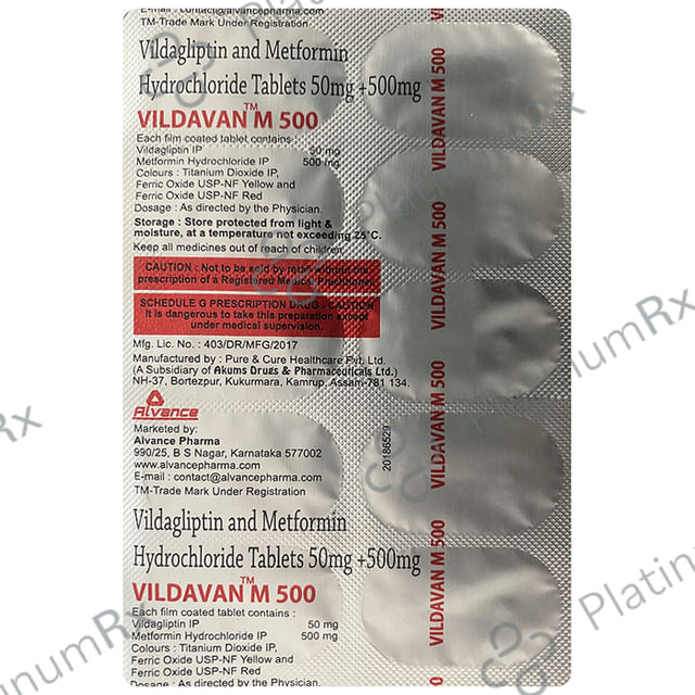 Vildavan M 500 Tablet