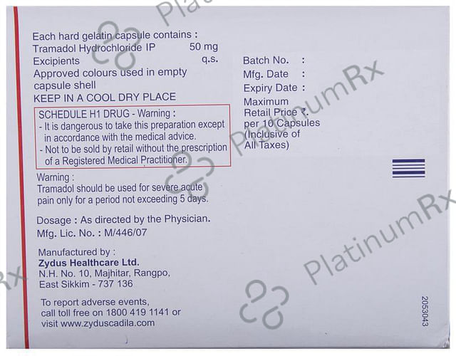 Tramazac 50mg Capsule 10s