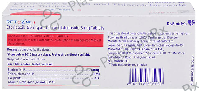 Retoz MR 60/8mg Tablet 10s