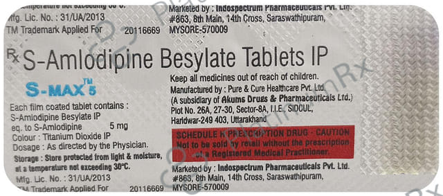 S Max 5mg Tablet 10s