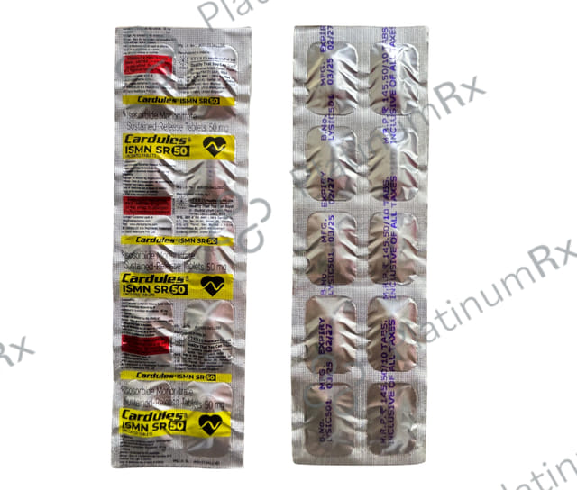 Cardules Ismn 50mg Tablet SR 10s