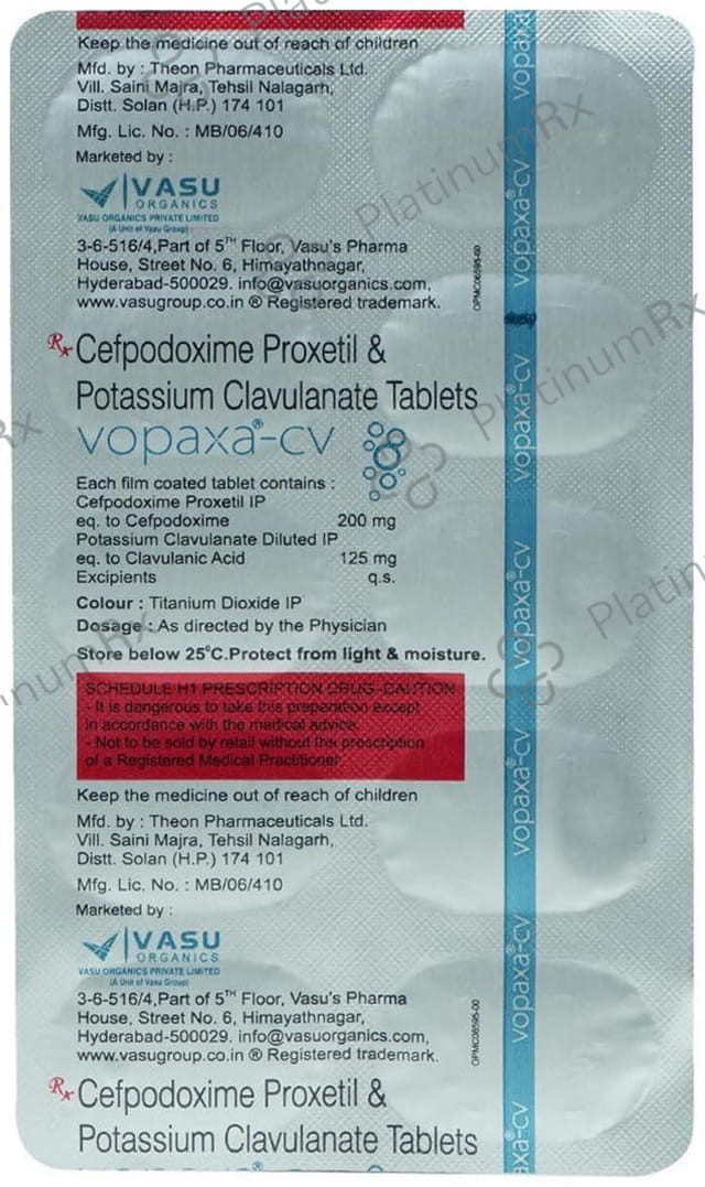 Vopaxa CV 200/125mg Tablet 10s