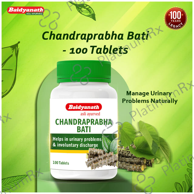 Baidyanath Chandraprabha Bati for Urinary Health 100 tablets