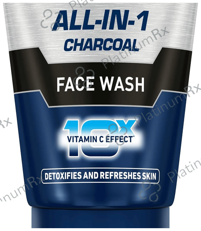 Nivea Men Face Wash-All in 1 Charcoal to Detoxify & Refresh Skin with 10x Vitamin C Effect 50 gm
