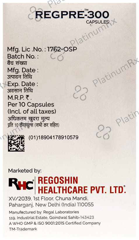 Regpre 300mg Capsule 10s