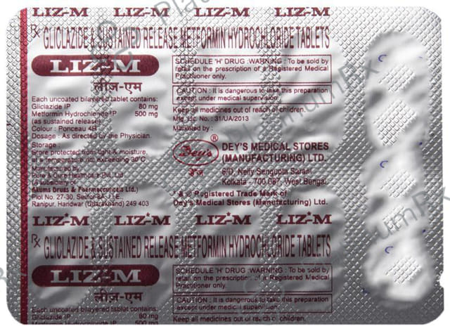 Liz M 80/500mg Tablet SR 10s