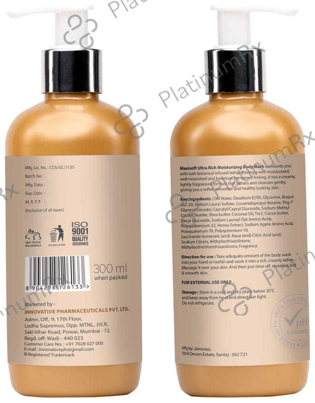 Maxisoft Ultra Rich Moisturizing Body Wash (300ml Each) 1 Bottle
