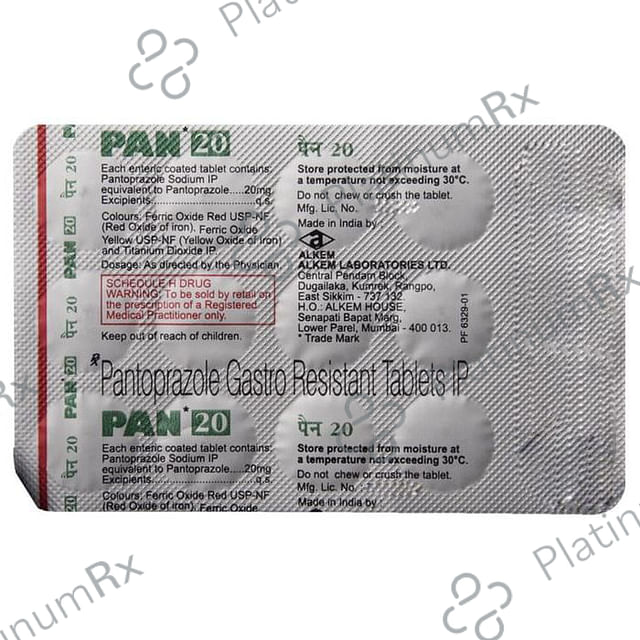PAN 20mg Tablet 15s