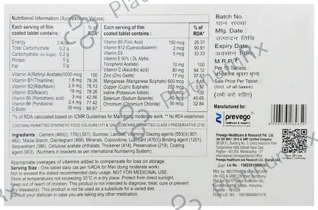 Zindervit Tablet 15s
