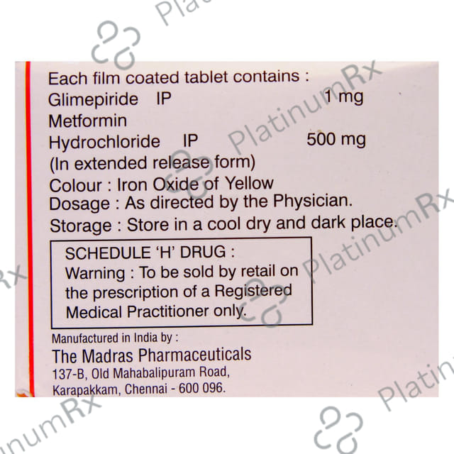 Medimet G 1mg/500mg Tablet