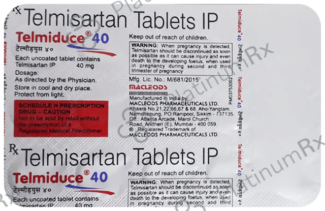 Telmiduce 40mg Tablet 15s