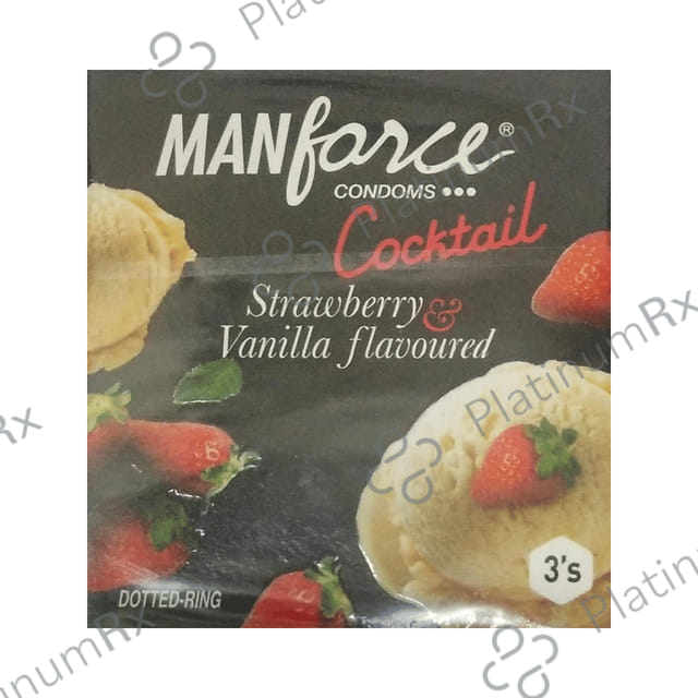 Manforce Strawberry & Vanilla Dotted Ring Cocktail Condom 3s