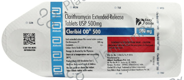 Claribid OD 500mg Tablet ER 7s