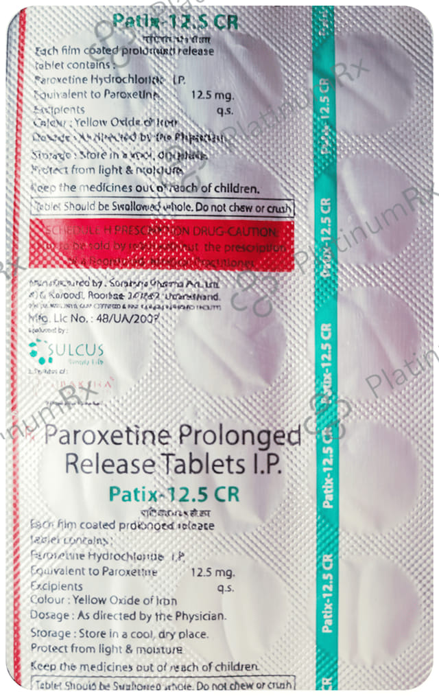 Patix 12.5mg CR Tablet 15s