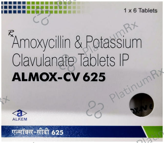 Almox CV 125/500mg Tablet 6s (Cachet Pharmaceuticals Pvt. Ltd.)