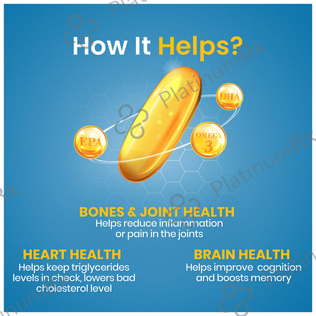 Dr. Morepen Triple Strength Omega 3 Fish Oil 1250mg - Softgel for Heart, Brain & Joints 30 Soft Gelatin Capsule