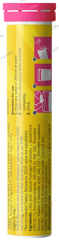 Chicnutrix Glow with Glutathione and Vitamin C Strawberry & Lemon Flavour Effervescent Tablet 20s