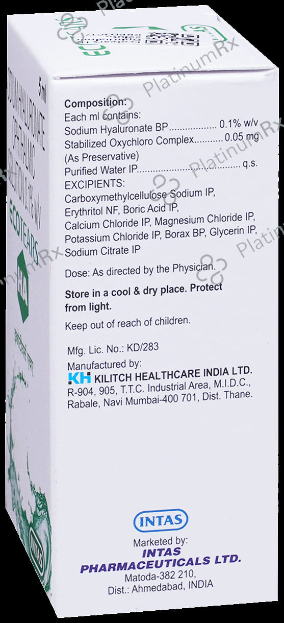 Ecotears HA 0.1% Ophthalmic Solution 5ml