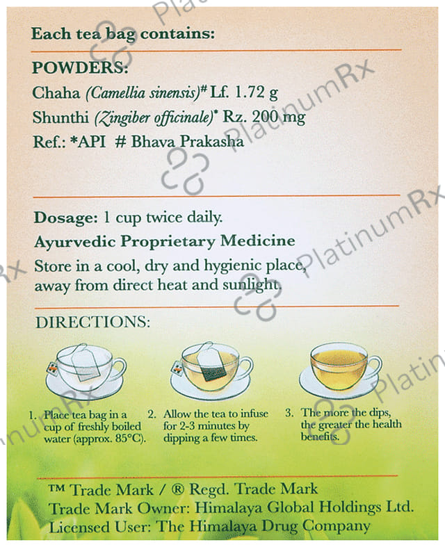 Himalaya Green Tea Sachet (2gm Each) Ginger 10 Sachets