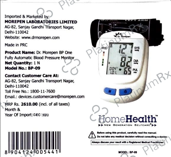 Dr Morepen Blood Pressure Monitor BP 09