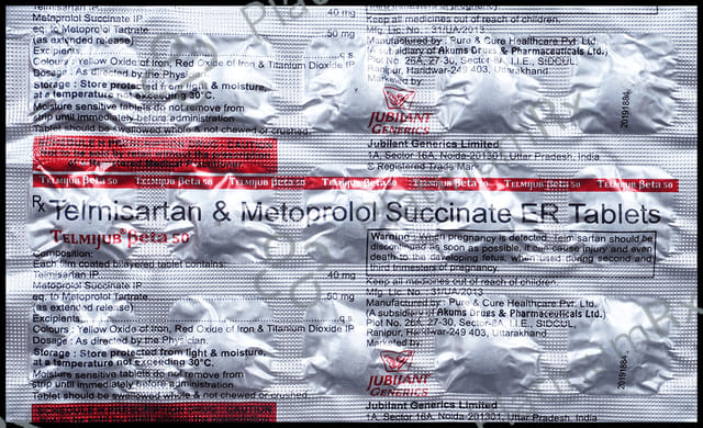 Telmijub Beta 50/40mg Tablet ER 15s