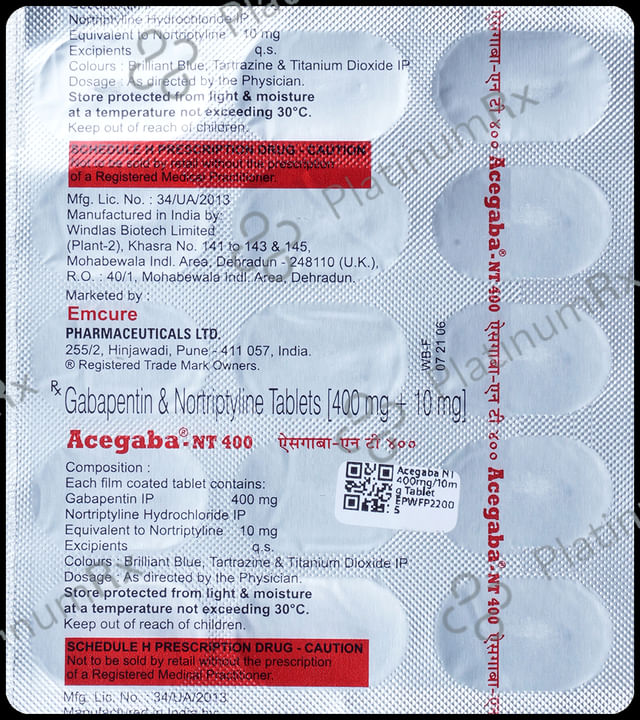 Acegaba NT 400/10mg Tablet 15s