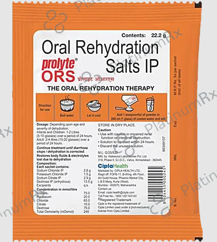 Prolyte ORS Tangy Orange Flavour Powder 22.2gm