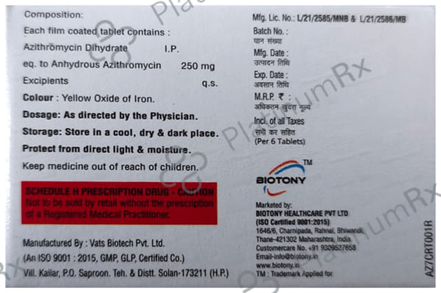 Azitrony 250 Tablet