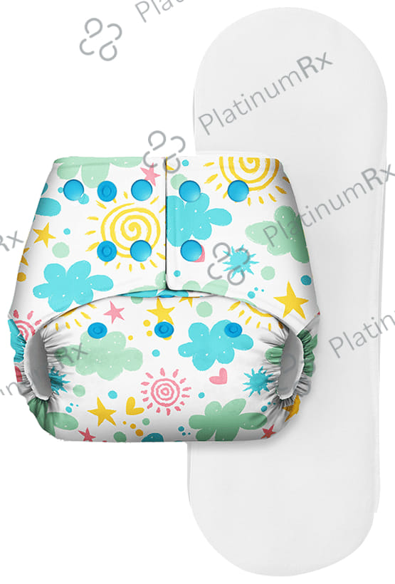 Basic Pocket Diaper with Dry Feel Pad Free Size Clouds