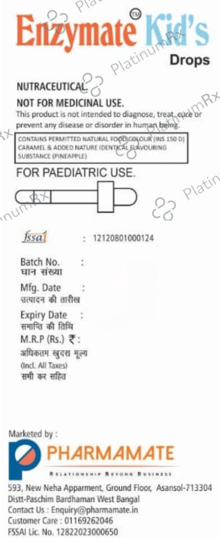 Enzymate Kid's 33.3/5mg Oral Drops Pineapple 30ml