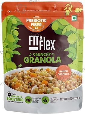 Fit & Flex Mango Coconut Granola Oat Rich Breakfast Cereal with Real Fruits 275 Cereal