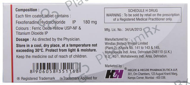 Hhfexo 180mg Tablet 10s