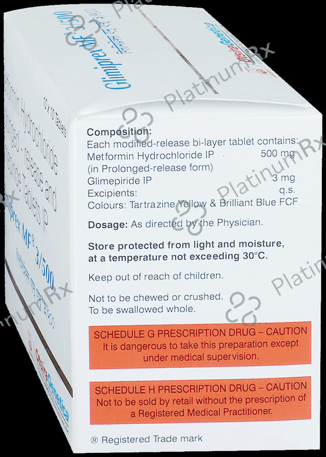 Glimiprex MF 3mg/500mg Tablet PR 10s