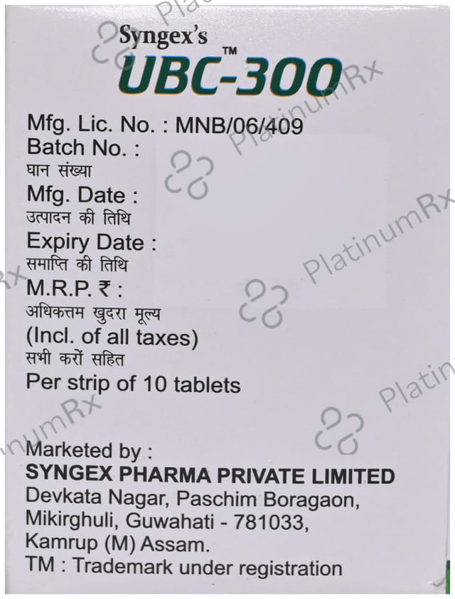 Syngex's UBC 300mg Tablet 10s