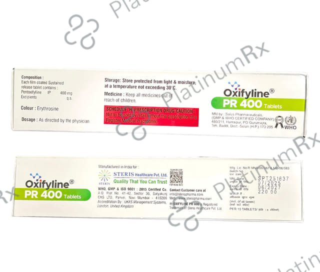 Oxifyline PR 400mg Tablet 15s