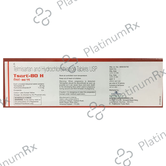 Tsart 80H 80/12.5mg Tablet 10s