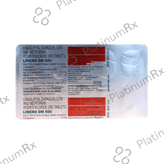 Linero DM 10/5/500mg Tablet 10s
