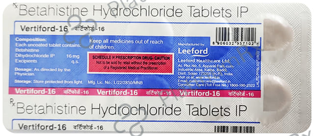 Vertiford 16mg Tablet 10s