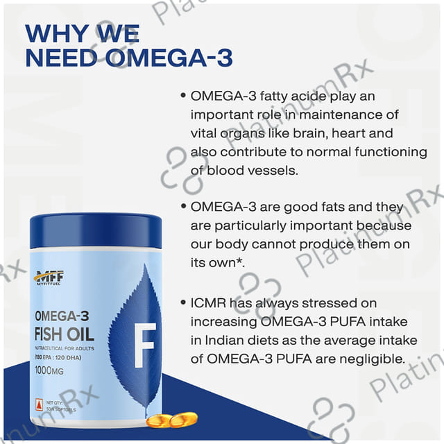 MyFitFuel Fish Oil Omega 3 1000mg Soft Gelatin Capsule