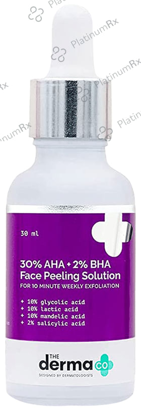 The Derma Co 30% AHA+2% BHA Peeling Solution - For 10 Minute Weekly Exfoliation
