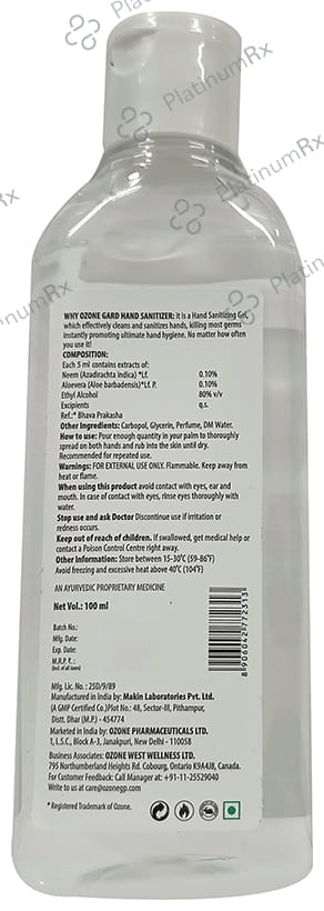 Ozone Gard Hand Sanitizer
