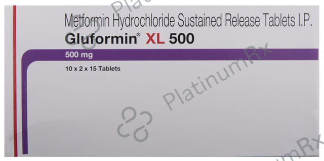 Gluformin XL 500mg Tablet PR 15s