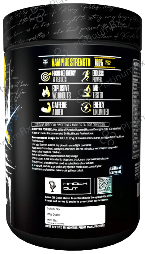 Knockout Vampire Pre-Workout Powder Mango Slush with Free Shaker