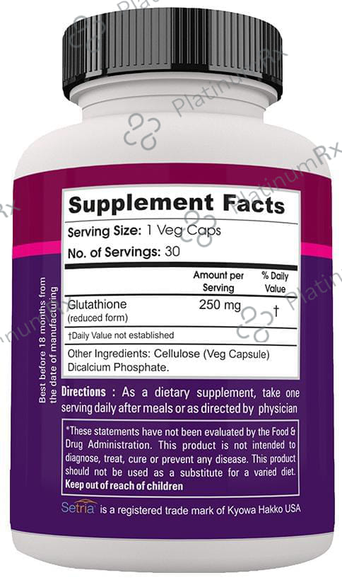 Zenith Nutrition Glutathione 250mg Capsule